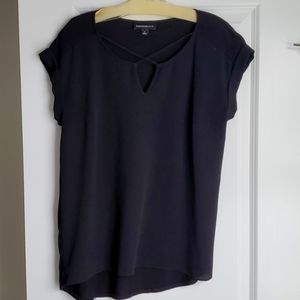 Fortune & Ivy black cross front blouse. Size M. VGUC
